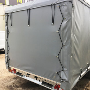 Auto pārvadāšanas piekabe ar atvelkamiem sānu aizkariem 3