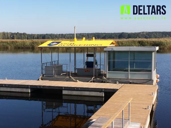 udens degvielas uzpildes stacijas jumta izgatavošana
